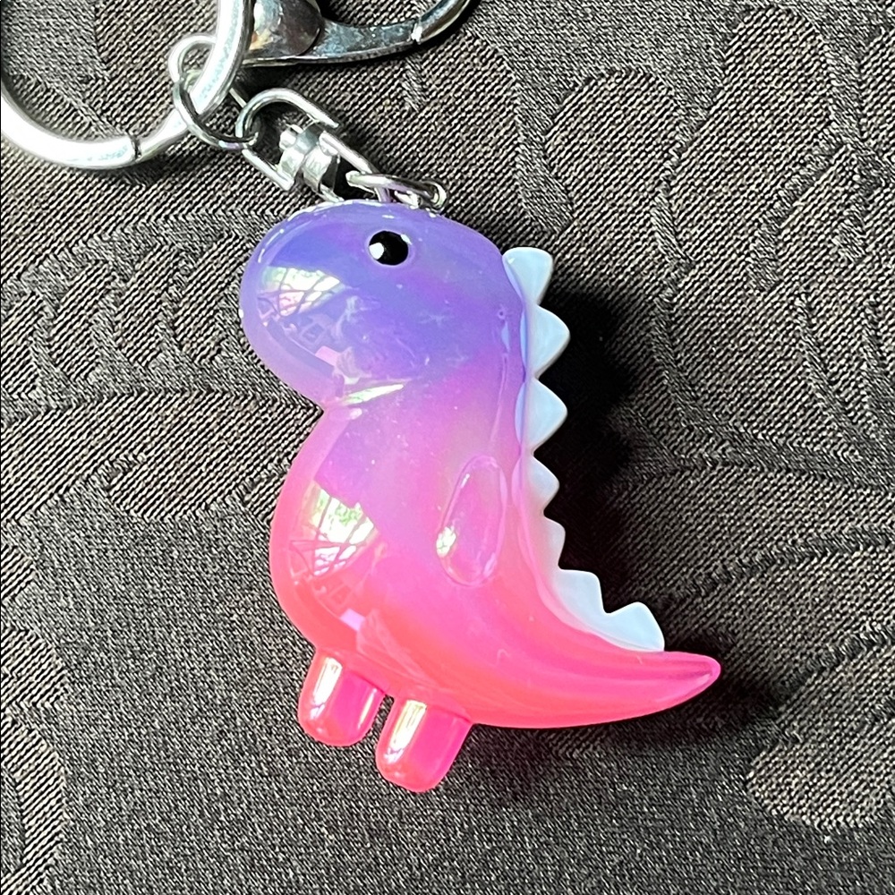 Pink Purple Dinosaur Keychain Toy Bag Charm - Picture 4 of 8